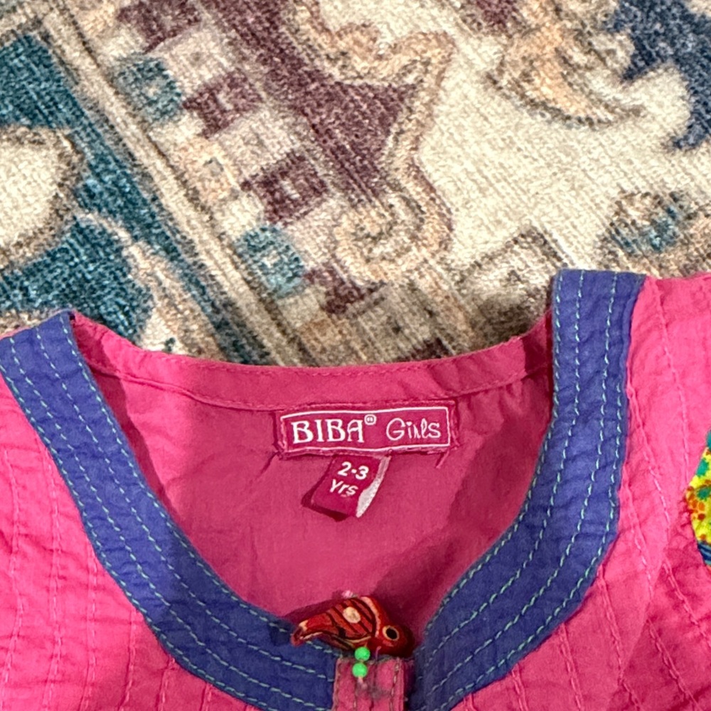 • Biba Girls • Indian Ethnic Dress Colorful Pink / Blue / Yellow 2-3 - Picture 3 of 3